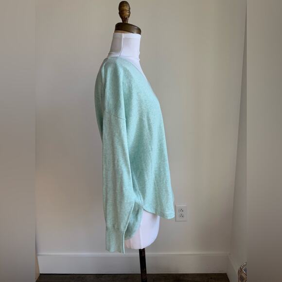 MARGARET O’LEARY SEAFOAM V-NECK SWEATER RELAXED PULLOVER SWEATER SMALL - Picture 3 of 8